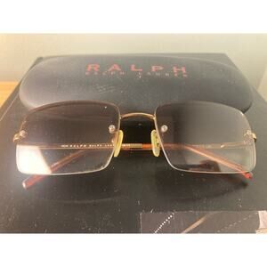 Ralph Lauren Sunglasses Rimless Brown Gold ~ Y2K 2000s JLo ~ 55/18 Style 972/S